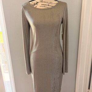 Alice + Olivia Metallic Long Sleeve Dress